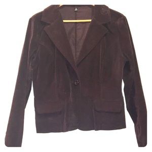 Chocolate velvety texture cropped blazer
